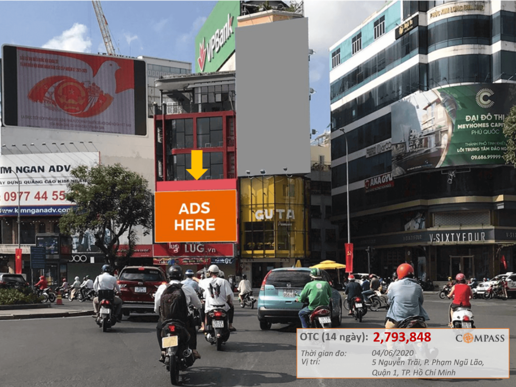 Bảng quảng cáo ngoài trời vòng xoay Phù Đổng, quận 1, Hồ Chí Minh