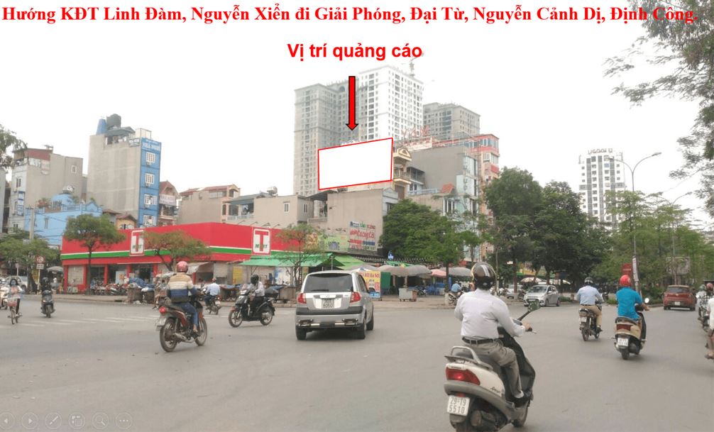Bảng quảng cáo ngoài trời ngã ba Nguyễn Hữu Thọ – Nguyễn Cảnh Dị – Đại Từ, quận Hoàng Mai, Hà Nội