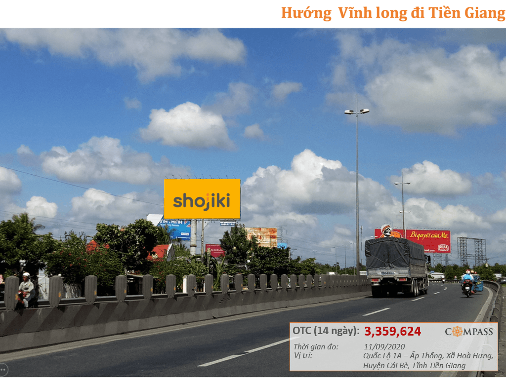 Bảng quảng cáo ngoài trời QL1A, Tiền Giang (Đạm Cà Mau)