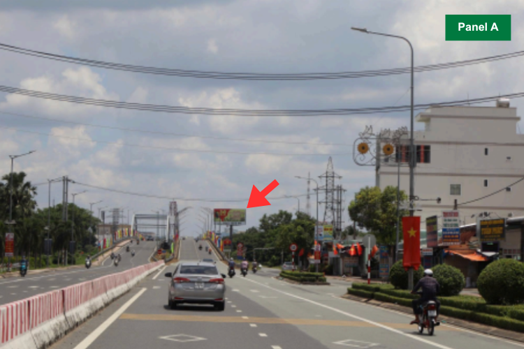 3 mặt bảng quảng cáo trụ đơn tại Khu vực chợ phường 2, Phường Long An, Tây Ninh (Cầu Tân An)