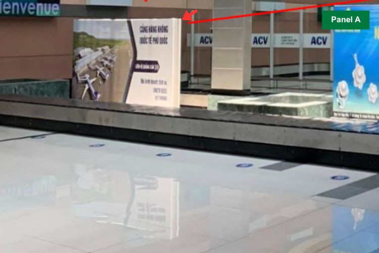 2 Bảng hộp đèn trên băng chuyền số 02, khu vực cách ly Ga đến Quốc Nội, Sân bay Quốc tế Phú Quốc