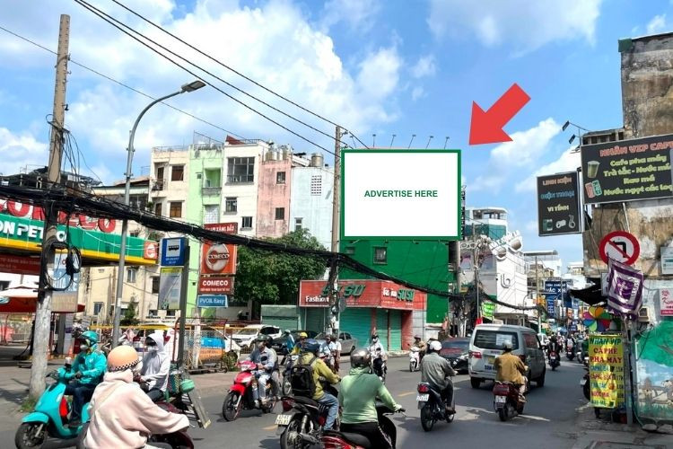 1 mặt Pano dán tường tại 442 Cách Mạng Tháng 8, phường Nhiêu Lộc, Thành Phố Hồ Chí Minh (Quận 3 cũ).