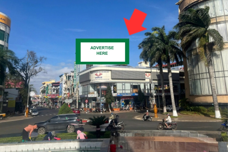 1 bảng quảng cáo treo tường nằm ngang tại 36 Phan Chu Trinh, phường Buôn Ma Thuột, Đắk Lắk (Ngã tư Phan Bội Châu – Phan Chu Trinh)