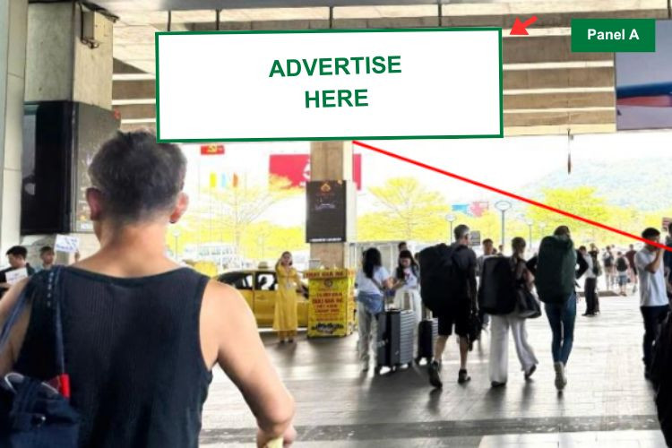 2 Bảng treo hai mặt khu vực công cộng Ga đến Quốc nội, Sân bay Quốc tế Phú Quốc